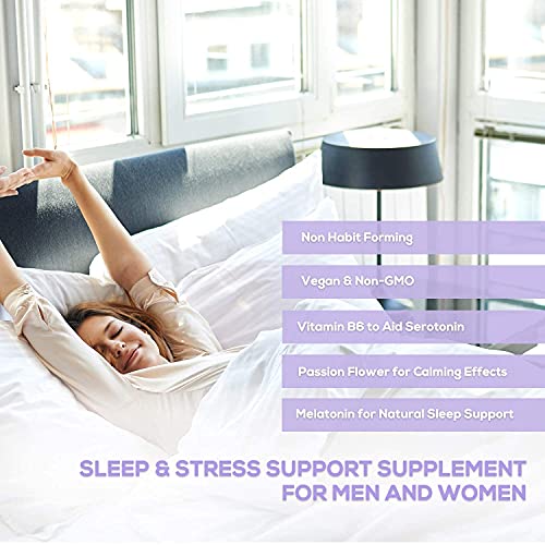 Sleep Support Melatonin Gummies Extra Strength Sleep Gummy with B6 and Passif...