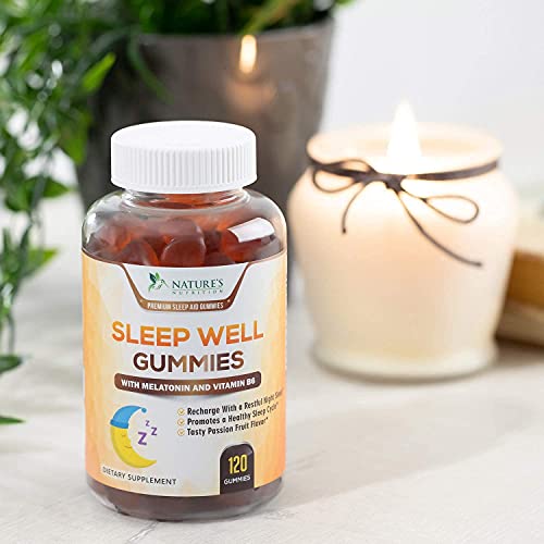 Sleep Support Melatonin Gummies Extra Strength Sleep Gummy with B6 and Passif...