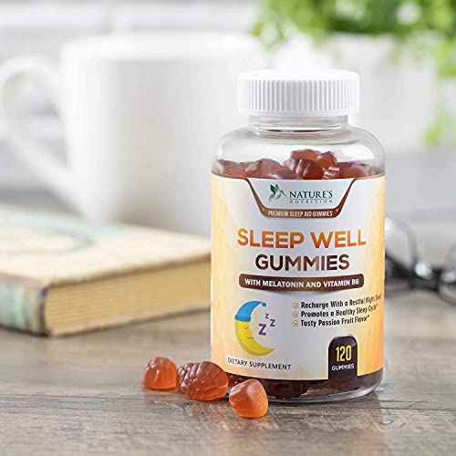 Sleep Support Melatonin Gummies Extra Strength Sleep Gummy with B6 and Passif...