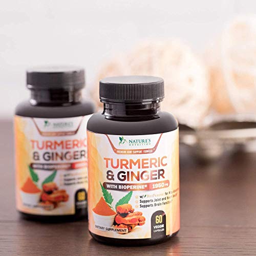 Turmeric Curcumin with BioPerine & Ginger 95% Curcuminoids 1950mg - Black Pep...