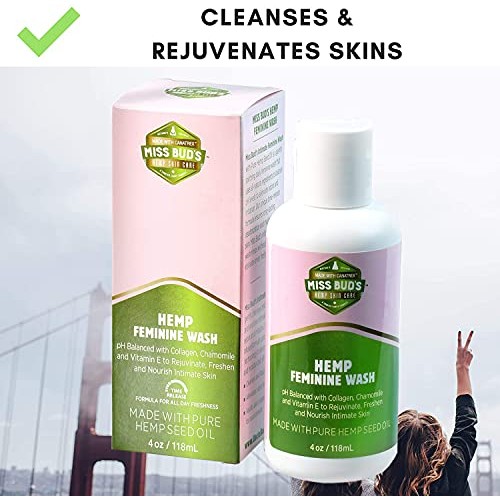 Miss Bud’s Hemp Intimate Feminine Wash Balanced pH Levels Green Tea and Chamo...