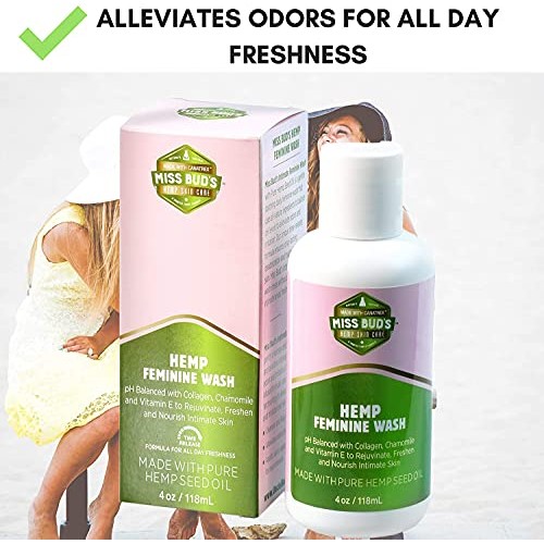 Miss Bud’s Hemp Intimate Feminine Wash Balanced pH Levels Green Tea and Chamo...