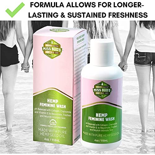 Miss Bud’s Hemp Intimate Feminine Wash Balanced pH Levels Green Tea and Chamo...