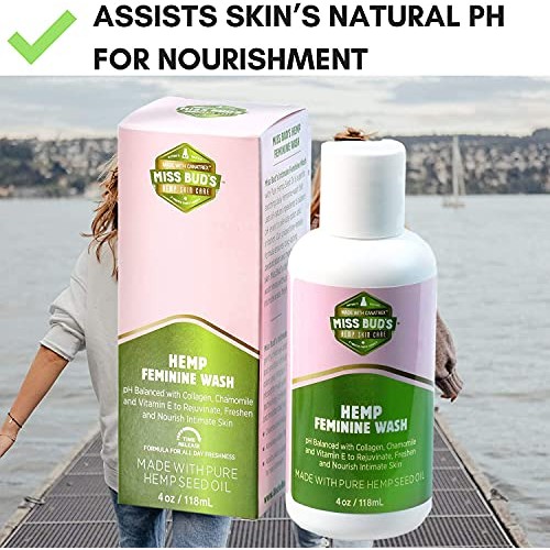 Miss Bud’s Hemp Intimate Feminine Wash Balanced pH Levels Green Tea and Chamo...