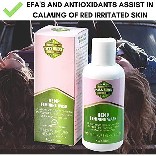 Miss Bud’s Hemp Intimate Feminine Wash Balanced pH Levels Green Tea and Chamo...
