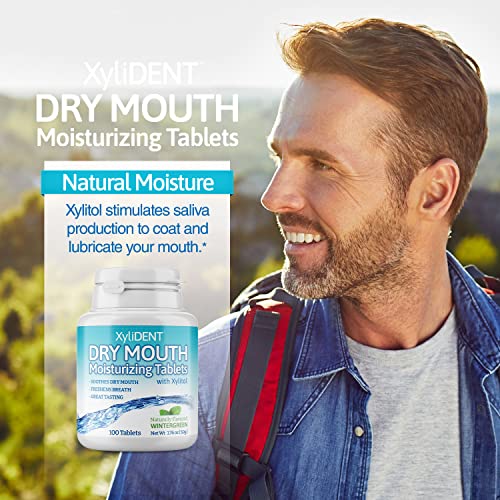 XyliDENT Xylitol Tablets for Dry Mouth Relief - Stimulates Saliva, Freshens B...