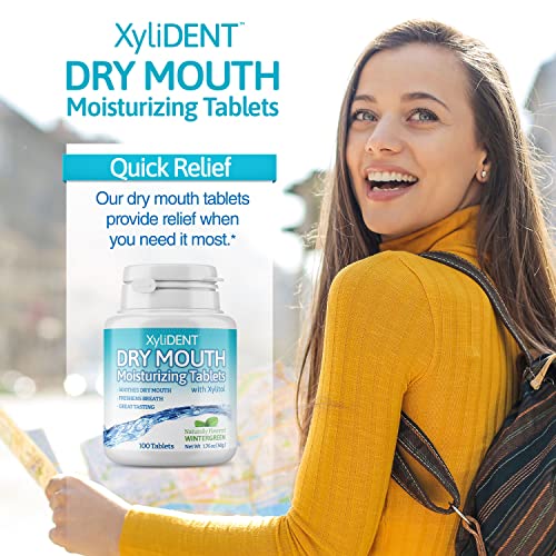 XyliDENT Xylitol Tablets for Dry Mouth Relief - Stimulates Saliva, Freshens B...