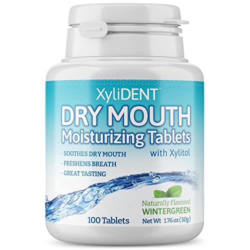 XyliDENT Xylitol Tablets for Dry Mouth Relief - Stimulates Saliva, Freshens B...
