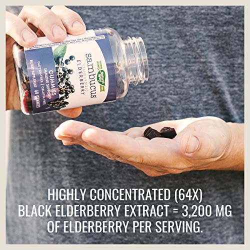 Nature’s Way Sambucus Elderberry Gummies, Immune Support Gummies*, Black Elde...