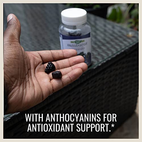 Nature’s Way Sambucus Elderberry Gummies, Immune Support Gummies*, Black Elde...