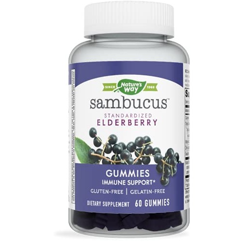 Nature’s Way Sambucus Elderberry Gummies, Immune Support Gummies*, Black Elde...