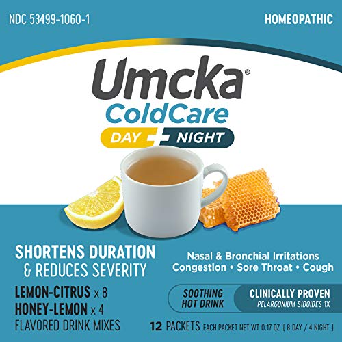 Nature's Way Umcka ColdCare Day + Night, Soothing Hot Drink Mixes, Lemon & Ho...