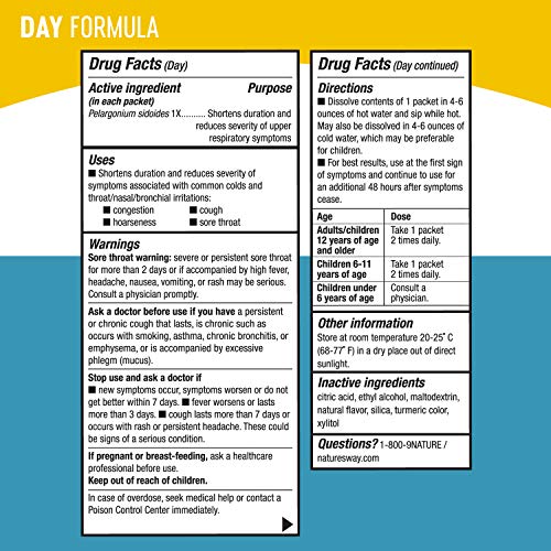 Nature's Way Umcka ColdCare Day + Night, Soothing Hot Drink Mixes, Lemon & Ho...