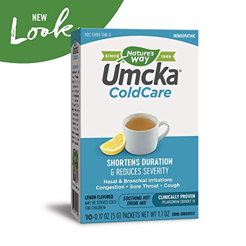 Nature's Way Umcka ColdCare Soothing Hot Drink Mix, Feel Better Faster, Clini...