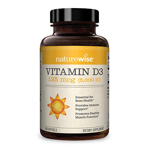 NatureWise Vitamin D3 5000iu (125 mcg) 1 Year Supply for Healthy Muscle Funct...