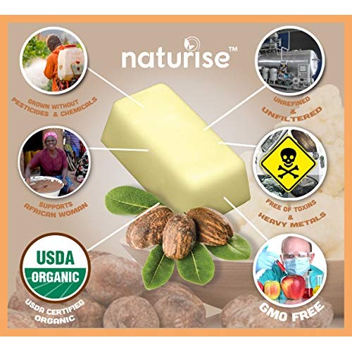 African Shea Butter Raw Organic - Unrefined Ivory 100% Pure - Natural Moistur...