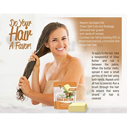 African Shea Butter Raw Organic - Unrefined Ivory 100% Pure - Natural Moistur...