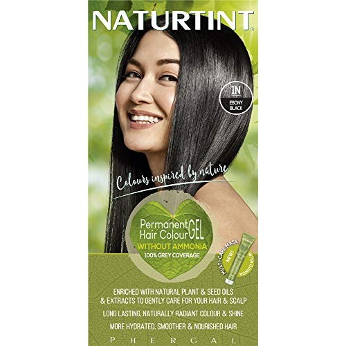 Naturtint Permanent Hair Color 1N Ebony Black (Pack of 1), Ammonia Free, Vega...
