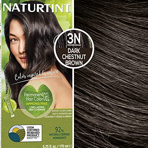 Naturtint Permanent Hair Color 3N Dark Chestnut Brown (Pack of 1), Ammonia Fr...