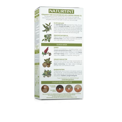 Naturtint Permanent Hair Colour 8C Copper Blonde | Plant Enriched Radiant Col...