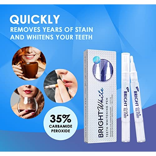 Teeth Whitening Pen (2 Pens), 35% Carbamide Peroxide, Fast Result, Painless a...