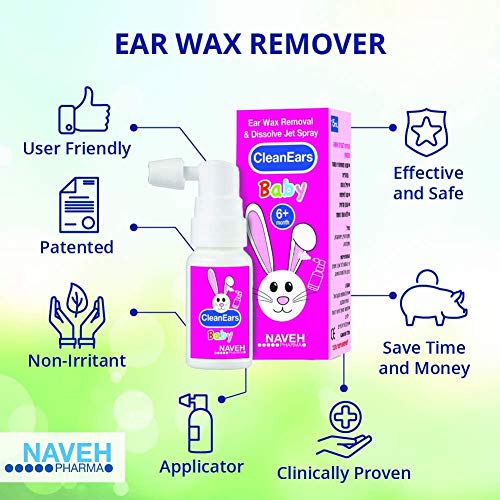 NAVEH PHARMA CleanEars Baby - Earwax Removal Kit Spray Ear Wax Softener Clean...
