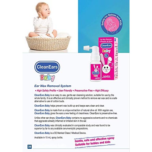 NAVEH PHARMA CleanEars Baby - Earwax Removal Kit Spray Ear Wax Softener Clean...