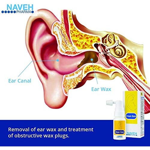 Naveh Pharma CleanEars Earwax Removal Kit Spray Ear Wax Softener Cleaner Ear ...