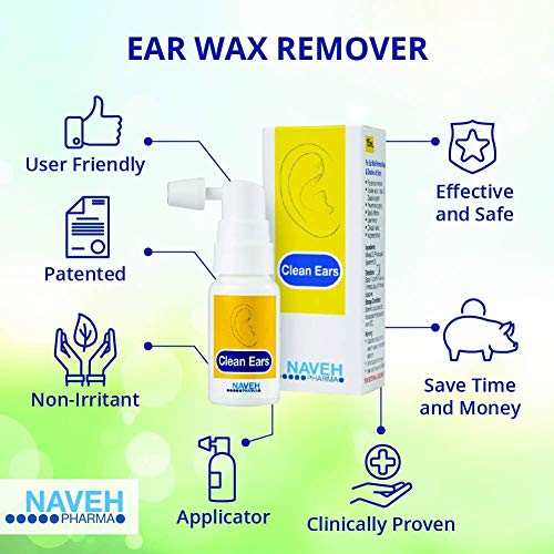 Naveh Pharma CleanEars Earwax Removal Kit Spray Ear Wax Softener Cleaner Ear ...