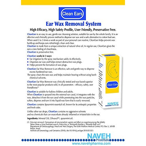 Naveh Pharma CleanEars Earwax Removal Kit Spray Ear Wax Softener Cleaner Ear ...