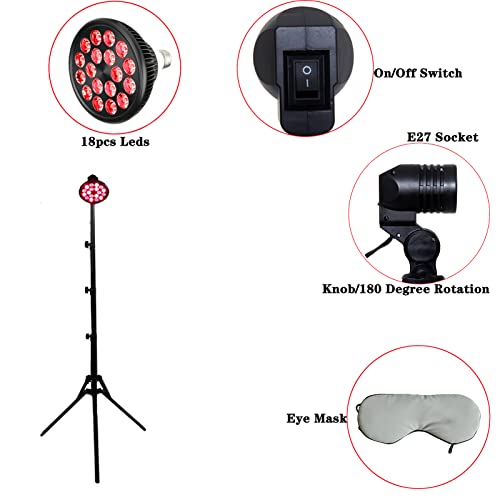 Naviocean Infrared Red Light Therapy Lamp with Stand 38"-79" Adjustable Heigh...