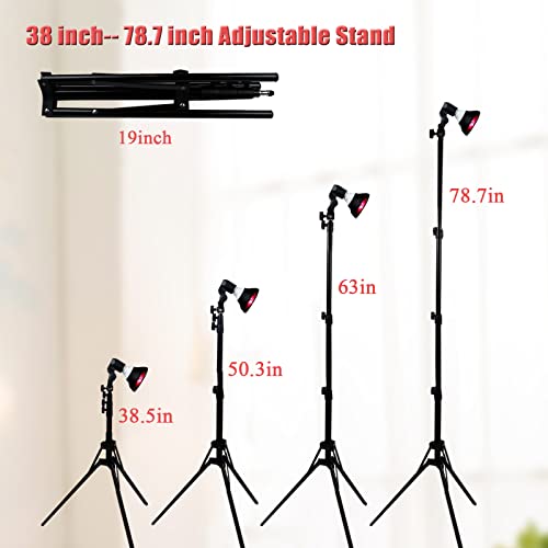 Naviocean Infrared Red Light Therapy Lamp with Stand 38"-79" Adjustable Heigh...