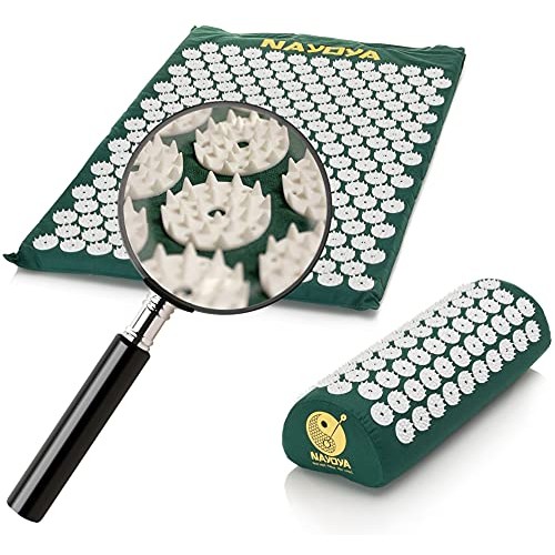 NAYOYA Neck and Back Pain Relief - Acupressure Mat and Neck Pillow Set - Reli...