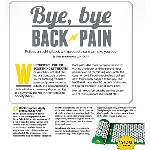 NAYOYA Neck and Back Pain Relief - Acupressure Mat and Neck Pillow Set - Reli...