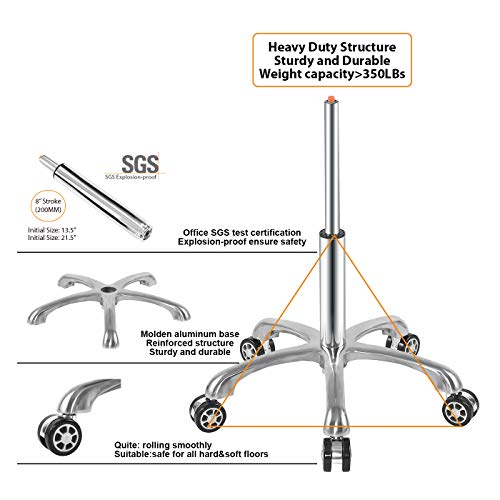 Saddle Stool Chair with Back Support, Heavy-Duty(350LBS), Hydraulic Rolling S...