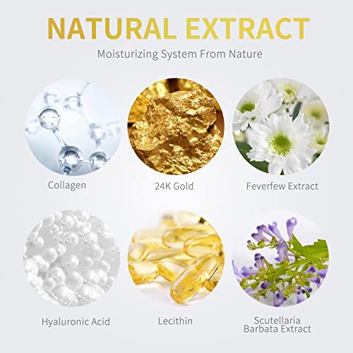 Under Eye Patches - 30 Pairs - 24K Gold Eye Mask- Puffy Eyes & Dark Circles T...