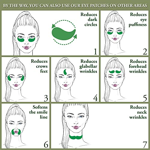 Collagen Eye Mask 60 pcs, Matcha Green Tea Extract Under Eye Patches, Eye Mas...