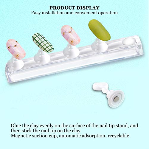 NCONCO Nail Tip Stand Magnetic Nail Practice Holder For Nail Art Display Magn...