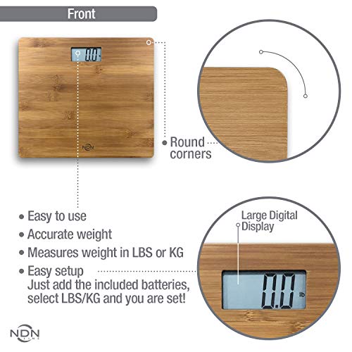 NDN LINE Digital Bathroom Scale (Bamboo)