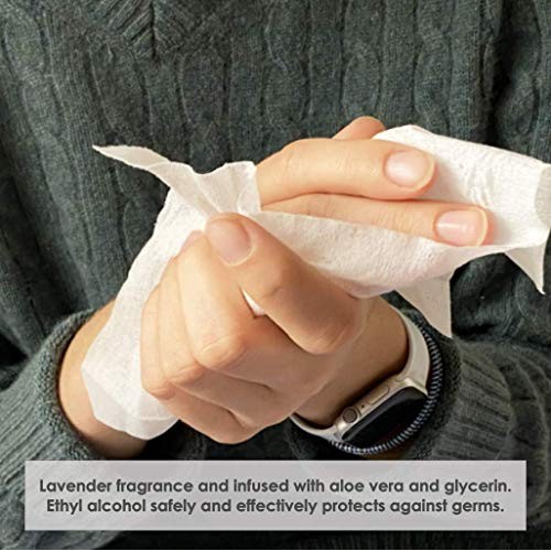 NEATwipes Hand Sanitizing Wipes, Lavender Essential Oil | Disposable, Biodegr...