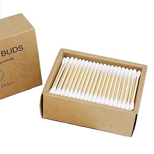 NEAWO 200 Count Cotton Swabs, Biodegradable Natural Bamboo Cotton Swabs for B...