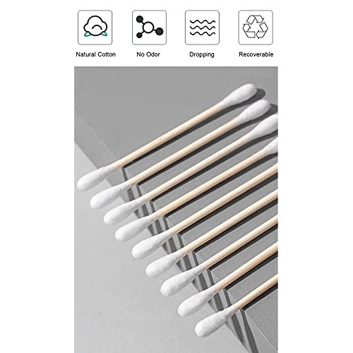 NEAWO 200 Count Cotton Swabs, Biodegradable Natural Bamboo Cotton Swabs for B...