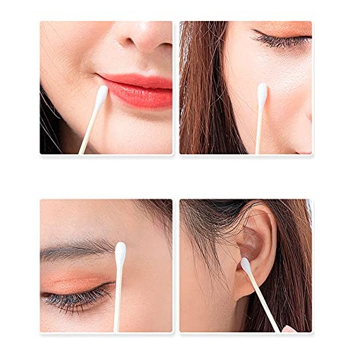 NEAWO 200 Count Cotton Swabs, Biodegradable Natural Bamboo Cotton Swabs for B...