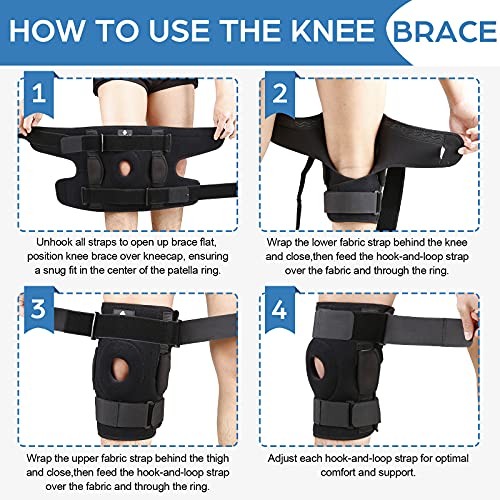 NEENCA Hinged Knee Brace, Adjustable Compression Knee Support Brace for Men &...