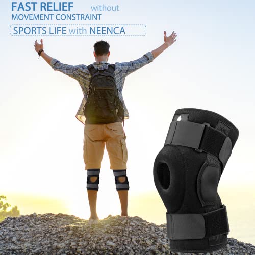 NEENCA Hinged Knee Brace, Adjustable Compression Knee Support Brace for Men &...