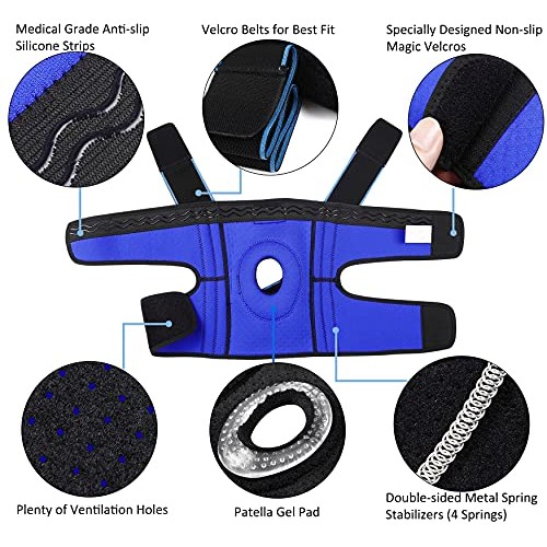 NEENCA Knee Brace with Side Stabilizers & Patella Gel Pads, Adjustable Compre...
