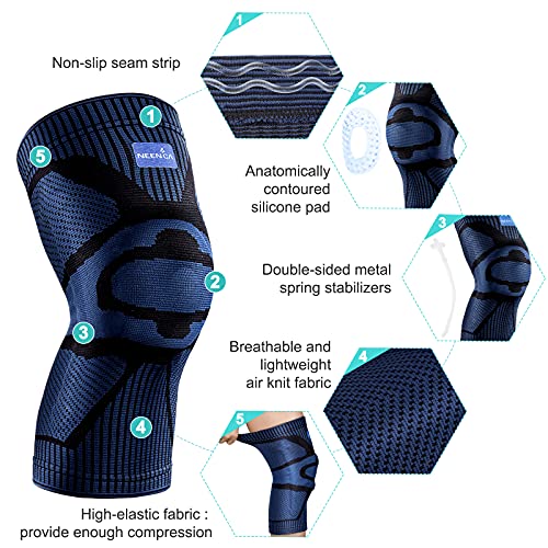 NEENCA Professional Knee Brace Compression Sleeve - Best Knee Pads Knee Brace...