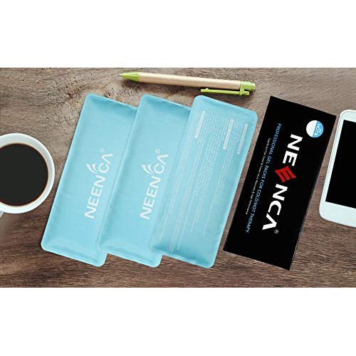 NEENCA Reusable Ice Pack(3 Packs of 4*9 Inches), Soft Touch Gel Packs for Hot...
