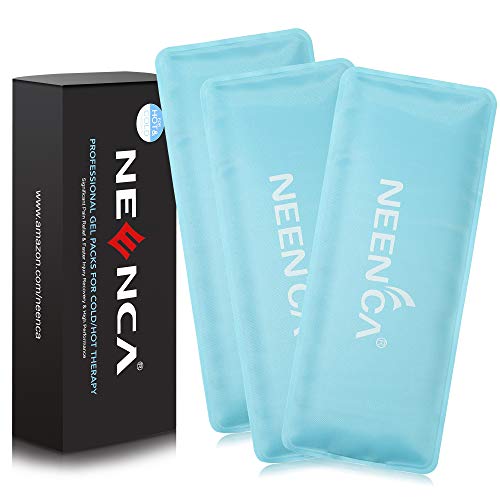 NEENCA Reusable Ice Pack(3 Packs of 4*9 Inches), Soft Touch Gel Packs for Hot...