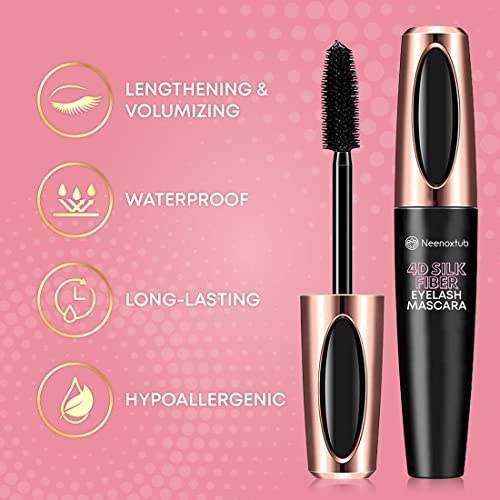 4D Silk Fiber Lash Mascara, Lengthening and Thick, Long Lasting, Waterproof &...